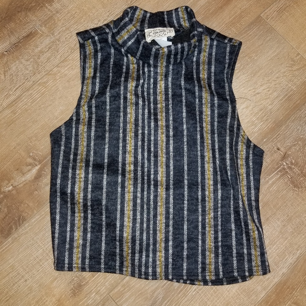 OBJEX Stripe Crop Top Size Large